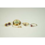 A pair of 9ct gold amethyst stud earrings