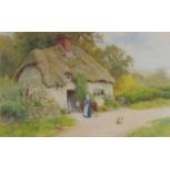 Claude Strachan (British 19th Century, 1865-1938) Thatched Cottage