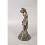 A cast bronze study of a female nude