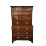 A 19th century mahogany chest on chest