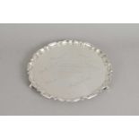 A presentation silver salver