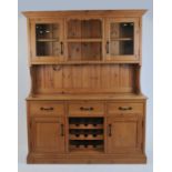 A pale pine kitchen dresser