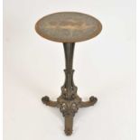 A Victorian cast iron and agate inset circular pedestal occasional table
