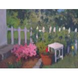 § † David Shevlino (British Contemporary), Garden Scene