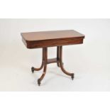 A William IV mahogany folding card table