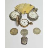 A collection of three (3) pocketwatches to comprising of a silver piece made by John Myers & Co 'The