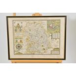A framed map of Shropshire, John Speed