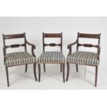 A set of eight 19th century mahogany dining chairs in the Regency style