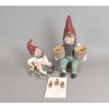 Two (later) painted late 19th / early 20th century terracotta garden gnomes