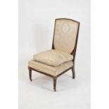 A late 19th century upholstered rosewood framed hall / lounge chair