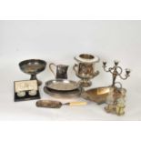 A collection of silver plated wares