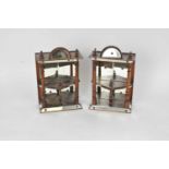 A pair of Victorian architectural three-tier wall-hanging