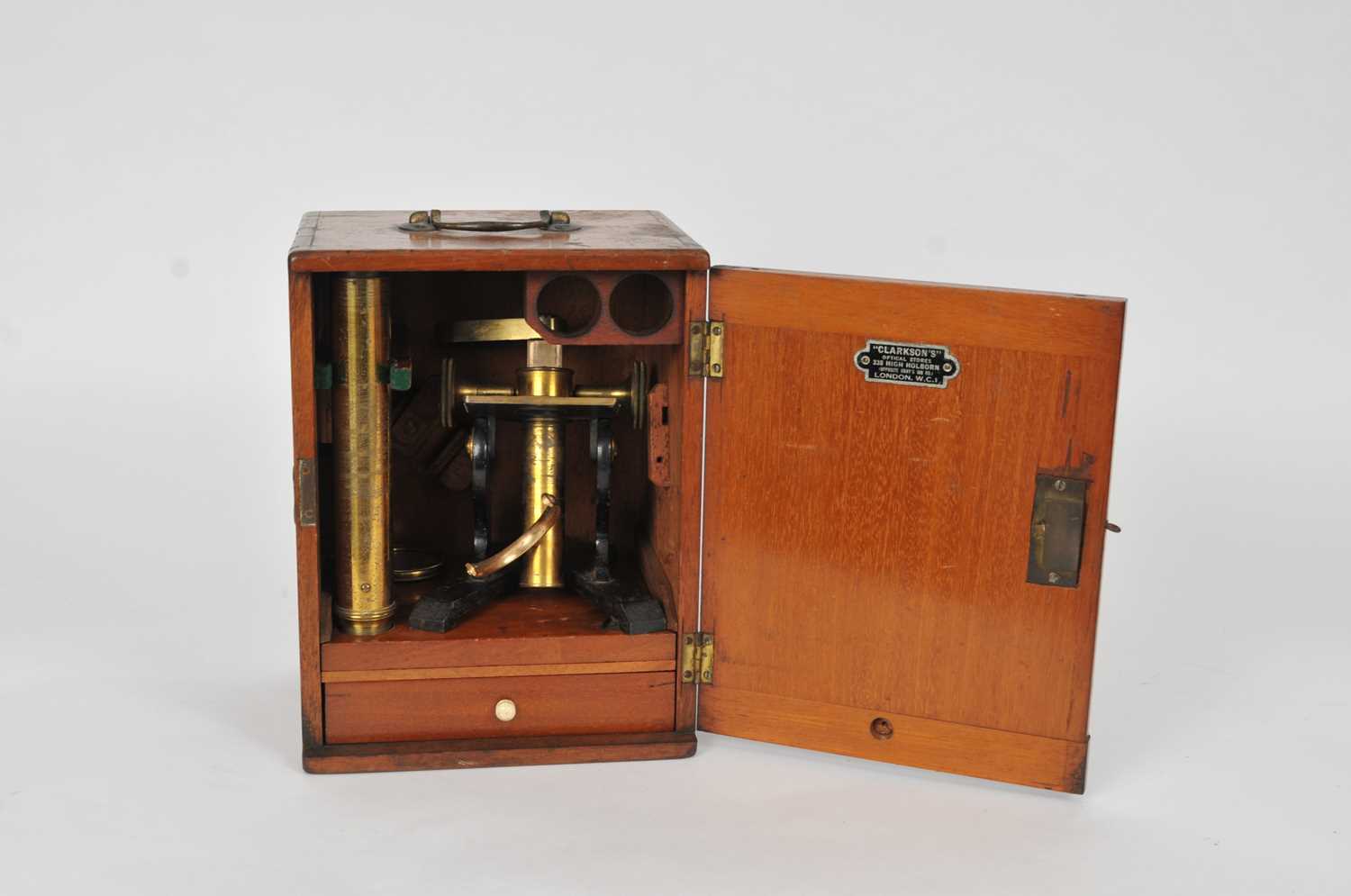 A small early 20th century student's brass microscope - Image 2 of 2