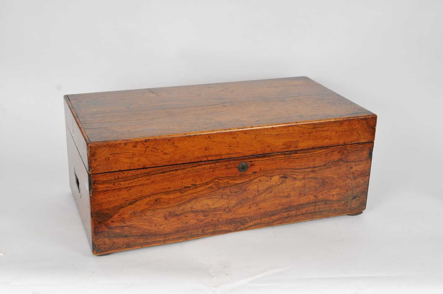 A Victorian camphor wood campaign type chest