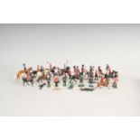 A mixed collection of painted cast metal soldier figures, of various historic periods and