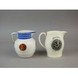 Liverpool pearlware jug and a creamware jug