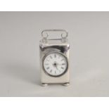 An Edwardian silver cased miniature carriage timepiece