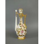 A Royal Worcester blush ivory ewer, late 19th century