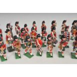 A hand painted cast metal or lead Highland marching band, 30 pieces total, 6cm high.