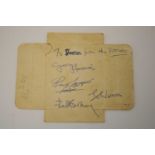 THE BEATLES. Signatures of George Harrison, Ringo Starr, John Lennon and Paul McCartney on the