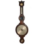 A rosewood veneered wall barometer