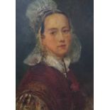 Portrait of a Lady in a White Cap, Oil on Canvas