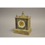 A small Victorian onyx cased mantle clock, 26 cm high, 19 x 12.