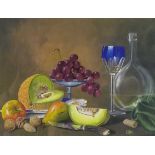 Christopher Hope (British 20th Century), Pair of Still Life Studies, Melon and Lemons