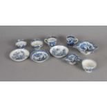 A collection of Caughley blue and white porcelain, late 18th century