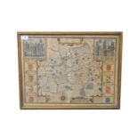 MAP. HONDIUS, Jodocus, Surrey. Sudbury and Humble 1610. 380 x 510mm, hand coloured. Framed and