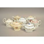 Collection of assorted teapots and covers, 19th century