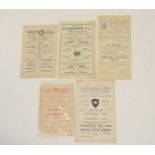 WREXHAM v EVERTON, Nov. 1941, single sheet; Liverpool v Chesterfield 1945-46, single sheet;