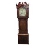 A 19th century mahogany veneered 8 day longcase clock, the 13" painted dial named C & A Denz,