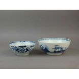 A Livepool bowl and a Worcester bowl, 18th century