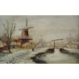 Lodewijk Franciscus (Louis) Apol (Hague School, 1850-1936), Winter Canal