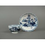 Lowestoft tea bowl and saucer, circa 1785-90