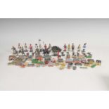 A mixed collection of painted lead and cast metal soldiers, 6.5cm high maximum together with a