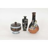 A Japanese Sumida Gawa vase together with a Japanese cloisonné vase etc