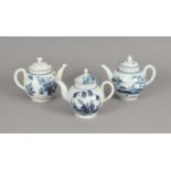 Three 18th century English teapots (a.f)