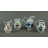 Four Worcester cream jugs, circa 1770-90
