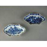 Two Worcester spoon trays, circa 1775-85