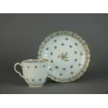 Caughley 'French Sprigs' coffee cup and saucer, circa 1790