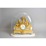A 19th century French ormolu and white marble mantle clock