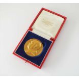 A 9ct gold 'Death of Winston Churchill 24th Jan 1965' medal