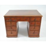 A 19th century mahogany pedestal desk