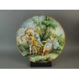 A large Italian maiolica charger, late 19th century