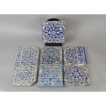 Seven associated Persian tin-glazed tiles, 18th century or earlier