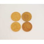 Four Edward VII half sovereigns