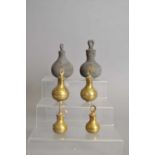A large collection of polished brass and other globular weights / balance balls