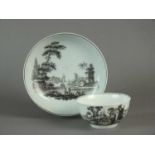 Worcester tea bowl and saucer, circa 1765